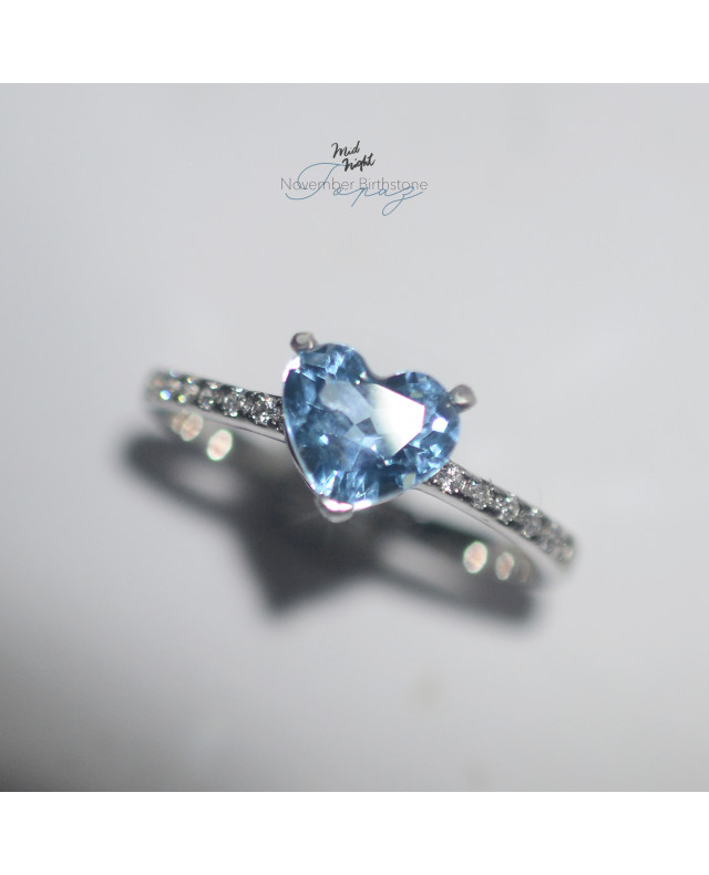 Chapter Thirteen-Swiss Blue Topaz Happy Heart Ring